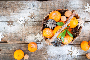Oranges in gift basket